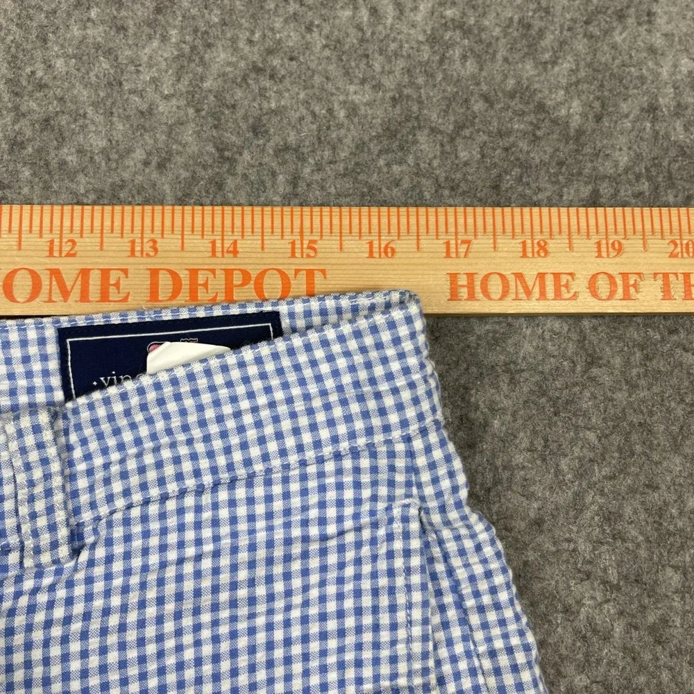 Vineyard Vines Seersucker Shorts 32 Blue Gingham Plaid‎ 9